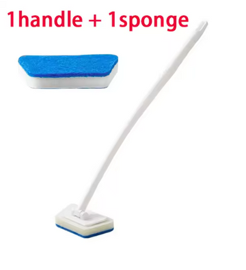 Bathroom Sponge Cleaning Brush Multi-Functional Tool Long Handle Removable