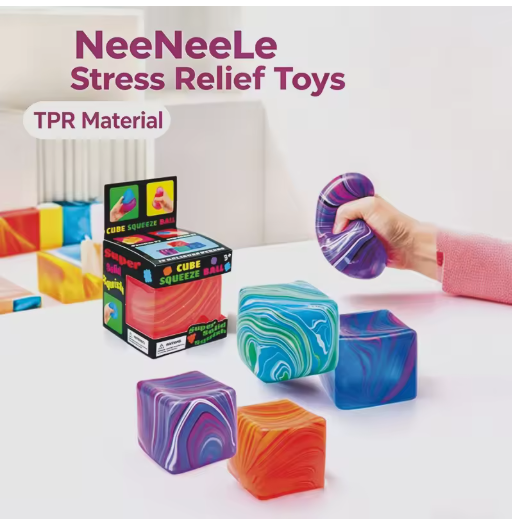 Needoh Soft and Glutinous Sensory Stress-relief Toy Cube Filled with Gel Stretchable Ball Soft Ice Blind Box Slow Rebound