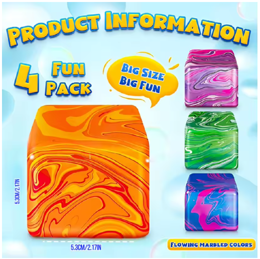 Needoh Soft and Glutinous Sensory Stress-relief Toy Cube Filled with Gel Stretchable Ball Soft Ice Blind Box Slow Rebound