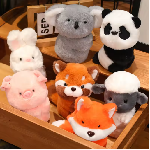 Stuffed Animal Raccoon Slap Bracelets for Kid Hand Ring Wristband Soft Bunny Pig Foxes Panda Koala Plush Wrist Creative Toy Gift