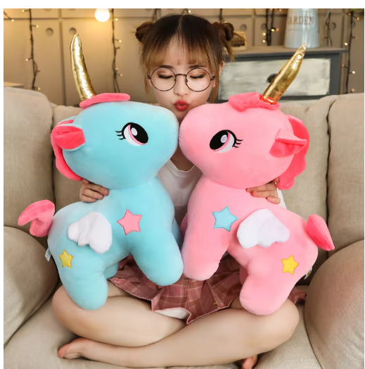 40CM Kawaii Standing Unicorn Plush Toys Stuffed Soft Lovely Animal Unicorn Horse Dolls Pillow Birthday Gift For Children Kids